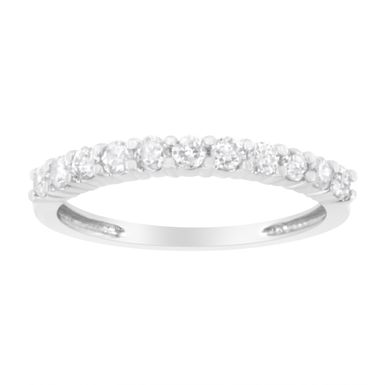 image of IGI Certified 10K White Gold 1/2ct TDW Diamond Band Ring (I-J, I2-I3) - Choice of size with sku:017253r700-luxcom