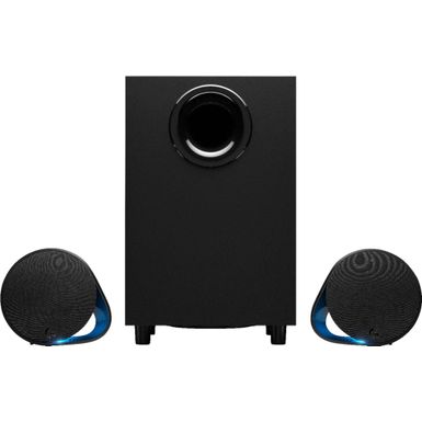 image of Logitech - G560 LIGHTSYNC 2.1 Bluetooth Gaming Speakers with Game Driven RGB Lighting (3-Piece) - Black with sku:bb21051985-6214340-bestbuy-logitech