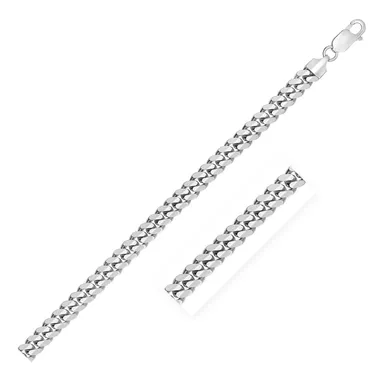 Sterling Silver Rhodium Plated Miami Cuban Chain 6.2mm (24 Inch)