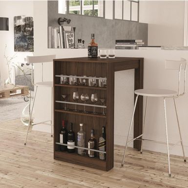 image of Boahaus Cambridge Stylish Bar Table with Wine Storage - Walnut with sku:pzo5s_wdfebf4xml50mgvqstd8mu7mbs-overstock