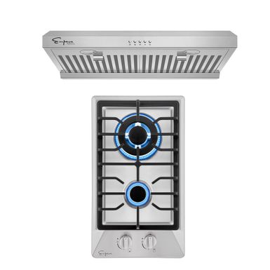 image of 2 Piece Kitchen Appliances Packages Including 12" Gas Cooktop and 30" Under Cabinet Range Hood - 12" with sku:hlr6dlv_qv83ow9fh42pmastd8mu7mbs-overstock