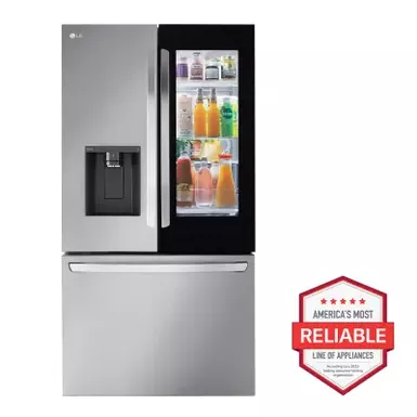 image of LG - 25.5 Cu. Ft. French Door Counter-Depth Smart Refrigerator with InstaView - Stainless Steel with sku:bb22011366-bestbuy