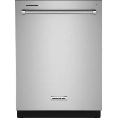 image of KitchenAid - 24" Top Control Built-In Dishwasher with Stainless Steel Tub, PrintShield Finish, 3rd Rack, 39 dBA - Stainless Steel with sku:bb21614531-bestbuy