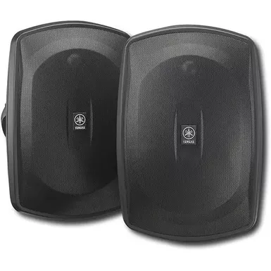image of Yamaha - Natural Sound 6-1/2" 2-Way All-Weather Outdoor Speakers (Pair) - Black with sku:bb10925283-bestbuy