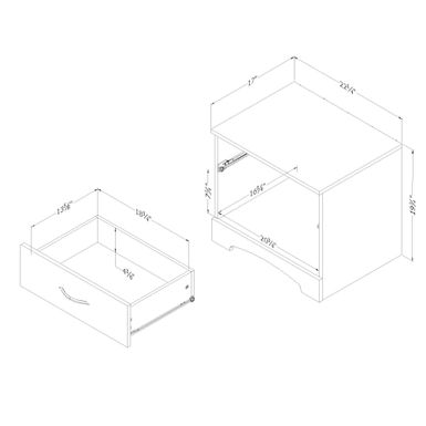 South Shore Step One Nightstand - pure black