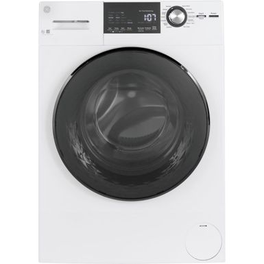 image of GE - 2.4 Cu. Ft. High Efficiency Stackable Front Load Washer with Steam and Sanitize - White with sku:gfw148ssmwh-abt