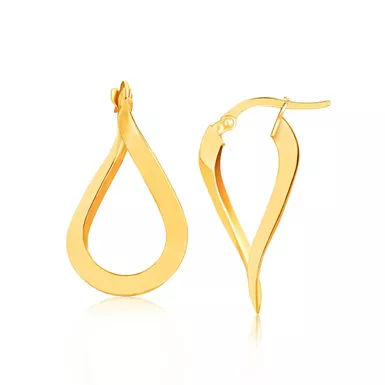 Rent to own 10k Yellow Gold Flat Polished Twisted Hoop Earrings ...
