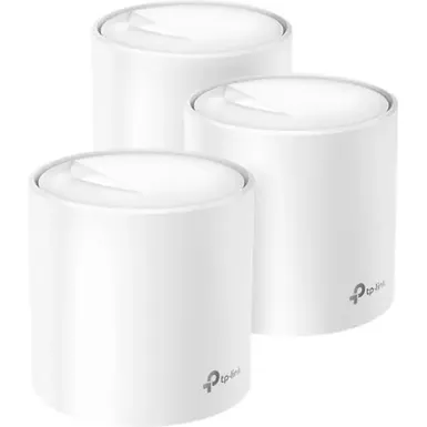 image of TP-Link - Deco AX3000 (3-pack) Dual-Band Whole Home Mesh Wi-Fi 6 System, Supports Gigabit Speeds - White with sku:bb21615365-bestbuy