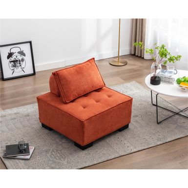 image of Living Room Ottoman Lazy Chair Sofa - Orange with sku:b0kjecel7t8da8px3i0a6qstd8mu7mbs--ovr