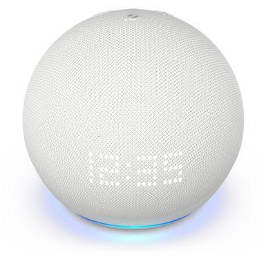 Alt View Zoom 11. Amazon - Echo Dot with Clock (5th Gen, 2022 Release) Smart Speaker with Alexa - Glacier White