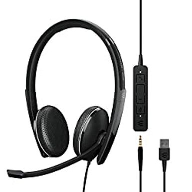 image of EPOS | Sennheiser Adapt 165 USB II (1000916) - Wired, Double-Sided Headset - 3.5mm Jack and USB Connectivity - UC Optimized - Superior Stereo Sound - Enhanced Comfort - Call Control - Black with sku:b092kckwwc-amazon