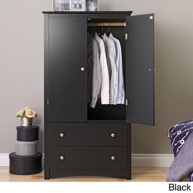 image of Sonoma Armoire (2 Finishes) - Black with sku:arppvom_w7rprd5zzfb2fg-overstock