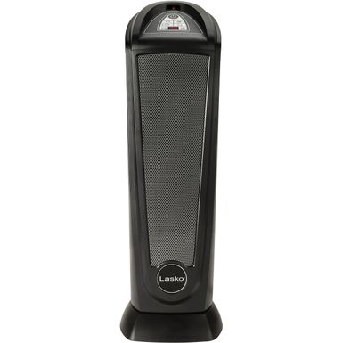 image of Lasko - 1500-Watt Electric Portable Ceramic Tower Space Heater with Timer and Remote Control - Black with sku:bb22034678-6521123-bestbuy-lasko