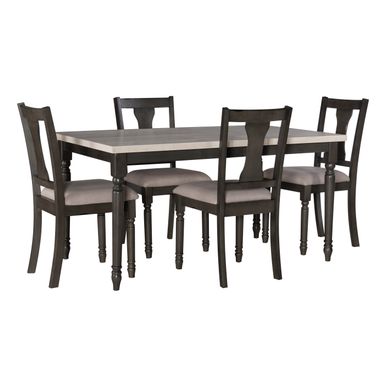 image of Harcrest 5PC Dining Set Gray with sku:pfxs1413-linon