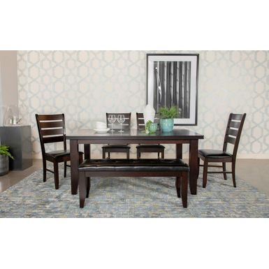 image of Dalila Tufted Upholstered Dining Bench Cappuccino and Black with sku:d65dsovu1-uwlxfbefcszqstd8mu7mbs-overstock