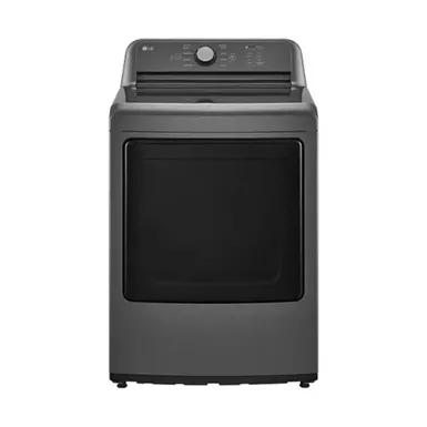 image of LG 7.3 Cu. Ft. Black Front Load Smart Electric Dryer with sku:dle6100m-electronicexpress