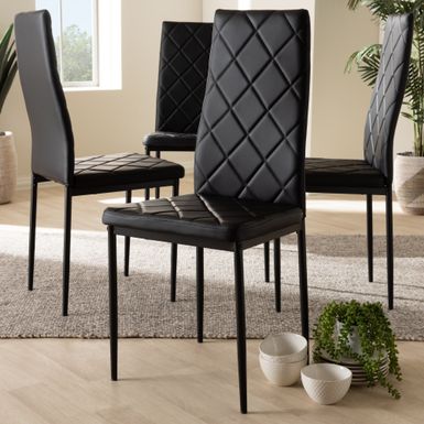 image of Modern Faux Leather Dining Chair 4-Piece Set by Baxton Studio - Black with sku:ahm_hzst_ssuegobqhw_lgstd8mu7mbs-overstock