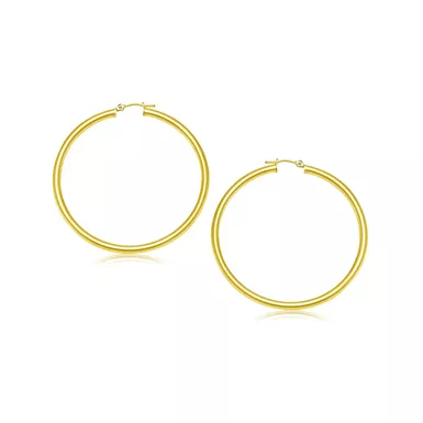 10k Yellow Gold Polished Hoop Earrings (25 mm)