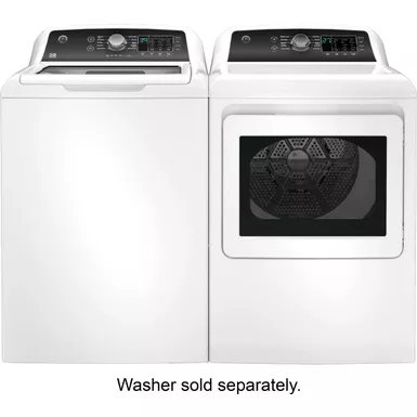 image of GE - 7.4 Cu. Ft. Front Load Electric Dryer with Sensor Dry - White with Matte Black with sku:bb22063904-bestbuy