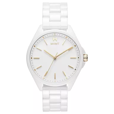 image of MVMT - Ladies Coronada Gloss White Ceramic Bracelet Watch White Dial with sku:28000119-d-powersales