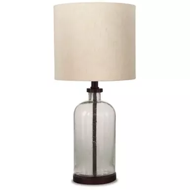 image of Clear/Bronze Finish Bandile Glass Table Lamp (1/CN) with sku:l430674-ashley