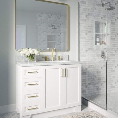 image of YASINU 24" 36" 48" 60" Engineered Marble Vanity Countertop with White Sink (Top Only) - 36" Right Sink with sku:kmffx8d8zo9ry7dzs8lr8astd8mu7mbs-max-ovr