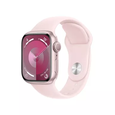 Apple Watch Series 9 GPS 45mm Pink Aluminum Case with Light Pink Sport Band - S/M