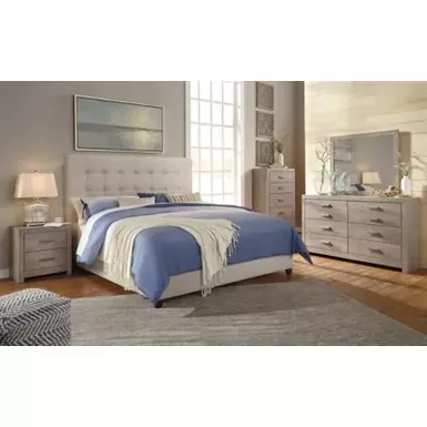 Beige Dolante Queen Upholstered Bed