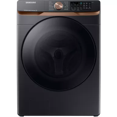 Samsung - 5.0 Cu. Ft. High-Efficiency Stackable Smart Front Load Washer with Steam and Super Speed Wash - Brushed Black