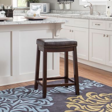 Ansley Backless Upholstered Counter Stool Brown