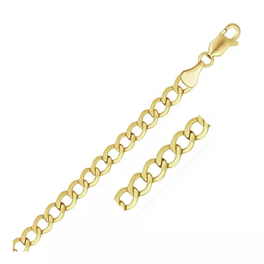 5.3mm 14k Yellow Gold Curb Chain (22 Inch)