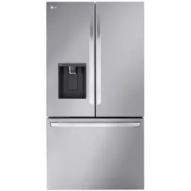 image of LG - 25.5 Cu. Ft. French Door Counter-Depth Smart Refrigerator with Dual Ice - Stainless Steel with sku:bb22090914-bestbuy