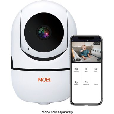 image of MOBI - Cam HDX Smart HD Pan & Tilt Wi-Fi Baby Monitoring Camera with 2-way Audio and Powerful Night Vision - White with sku:bb21958301-6498453-bestbuy-swann