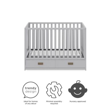 Little Seeds Haven 3-in-1 Convertible Storage Crib - White
