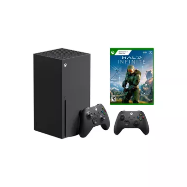 image of Xbox X + Halo Infinite Bundle with Extra Controller with sku:rrt-00001-1-streamline