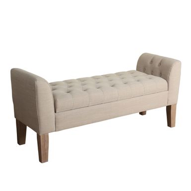 image of Copper Grove Chugach Tufted Storage Bench Settee Sand Dune - Tan with sku:moi22fyixtf3w38otkcmmwstd8mu7mbs-overstock