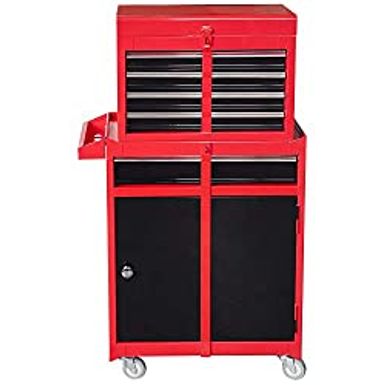 image of BIG RED ATBT1204R-RB Torin Rolling Garage Workshop Tool Organizer: Detachable 4 Drawer Tool Chest with Large Storage Cabinet and Adjustable Shelf, Red/Black Red/Black with sku:b08kyjk7q9-tor-amz