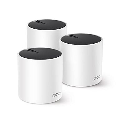 image of TP-Link Deco AX3000 WiFi 6 Mesh System(Deco X55) - Covers up to 6500 Sq.Ft, Replaces Wireless Router and Extender, 3 Gigabit Ports per Unit, Supports Ethernet Backhaul (3-Pack) with sku:b09prb1mzm-tpl-amz