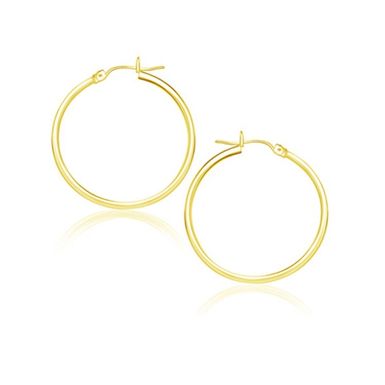 image of 10k Yellow Gold Polished Hoop Earrings (25 mm) with sku:69449-rcj