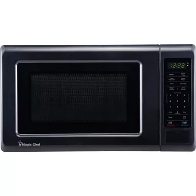 image of Magic Chef 0.7 cu. ft. Black Countertop Microwave Oven with sku:mc77mb-magicchef