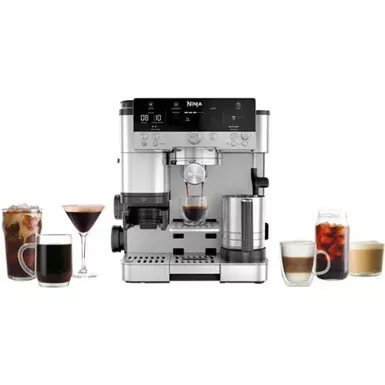 image of Ninja - Luxe Café Premier Series 3-in-1 Espresso, Coffee, and Cold Brew Machine with Grinder and Scale, and Hands-Free Frother - Stainless Steel with sku:bb22314465-bestbuy