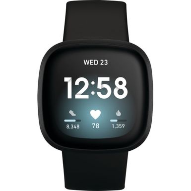 image of Fitbit - Versa 3 Health & Fitness Smartwatch - Black with sku:fb511bkbk-adorama