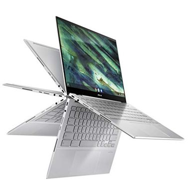 image of ASUS Chromebook Flip C436 14" Full HD Touchscreen Notebook Computer, Intel Core i3-10110U 2.1GHz, 8GB RAM, 128GB SSD, Chrome OS, Magnesium-Alloy, Silver with sku:asc436fads3t-adorama