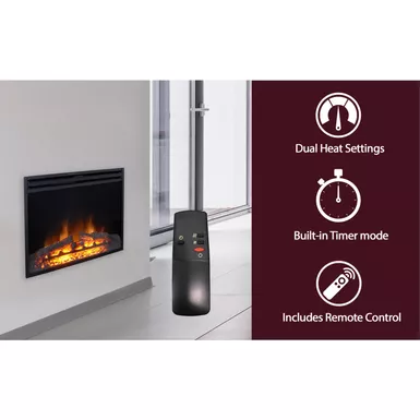 image of 25-In. Freestanding 5116 BTU Electric Fireplace Insert with Remote Control with sku:cam25ins-1blk-almo