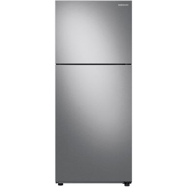 image of Samsung - 15.6 cu. ft. Top Freezer Refrigerator with All-Around Cooling - Stainless steel with sku:bb21806177-6471975-bestbuy-samsung