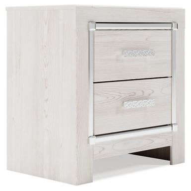 image of White Altyra Two Drawer Night Stand with sku:b2640-92-ashley