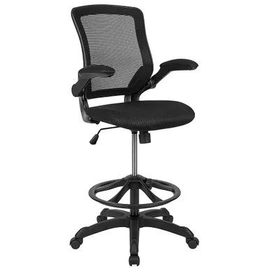 Alamont Home - Kale Contemporary Mesh Drafting Stool - Black