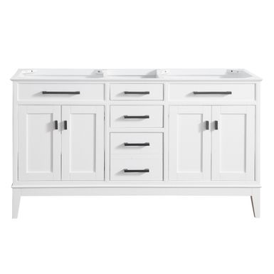 image of Avanity Madison 60 in. Double Sink Vanity Only in White - 60"W x 21"D - Painted - White with sku:h1rh-wklwrzr8wquqv6cpgstd8mu7mbs-overstock