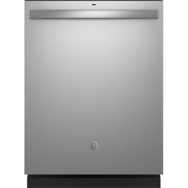 image of Ge 24" Stainless Steel Top Control Dishwasher With Plastic Interior, Sanitize Cycle & Dry Boost with sku:gdt550pyrfs-electronicexpress
