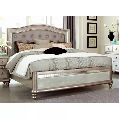 Bling Game California King Panel Bed Metallic Platinum